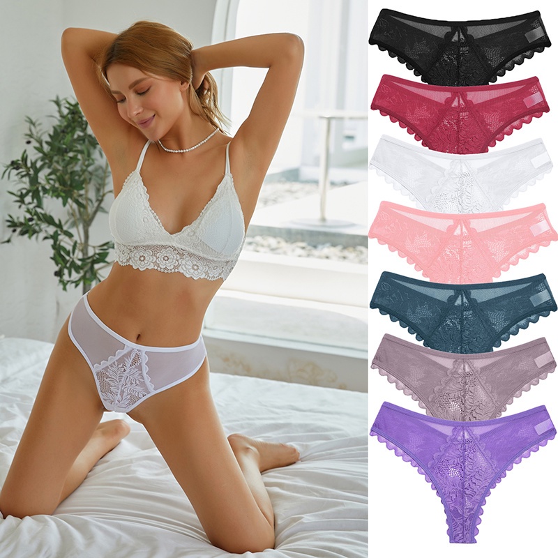 Quần lót TAKETALK ren hoa lưng thấp phong cách gợi cảm cho nữ