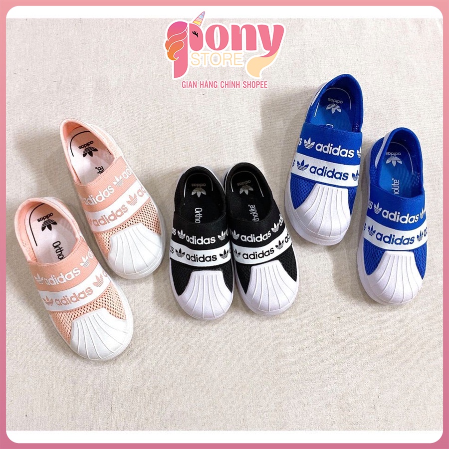 Giày slipon cho bé trai bé gái dáng super star sành điệu