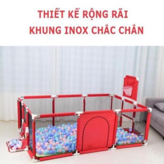 Quây bóng lều chơi bóng cho bé, Nhà bóng cho bé khung inox chữ nhật