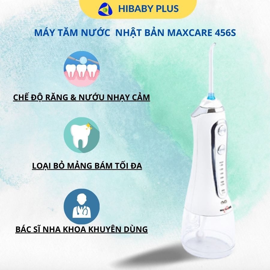 Máy tăm nước cầm tay nha khoa Maxcare Max456S/456SE - Du lịch, sạch nướu, răng niềng, trắng răng, phòng b.e.nh nha chu