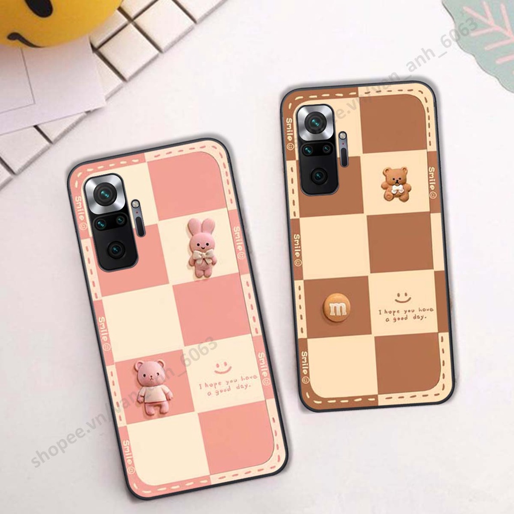 Ốp lưng Xiaomi Redmi Note 10 / Note 10 Pro hình gấu, kẹo dễ thương cute