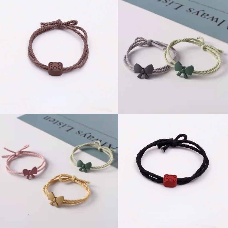 Dây Cột Tóc Cao Su Co Giãn Đính Nơ Nhỏ Dễ Thương