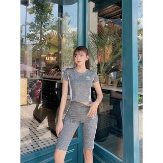 Set Bộ Quần Lỡ Áo Croptop Chất Thun Cực Đẹp (Đồ Tập Gym-Yoga Nữ)