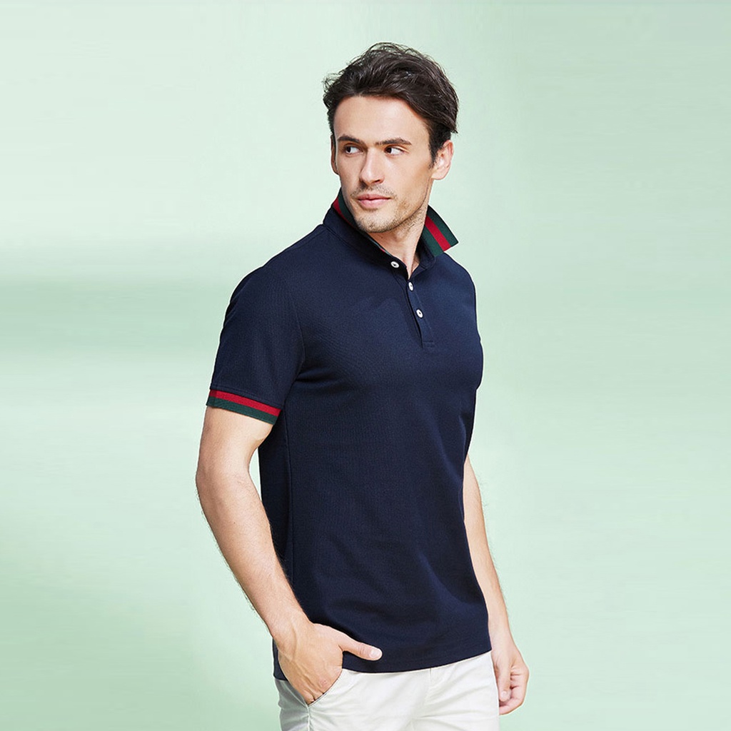 Áo polo tay ngắn cổ bẻ chất liệu 95% cotton màu sắc đơn giản thời trang cho nam | BigBuy360 - bigbuy360.vn