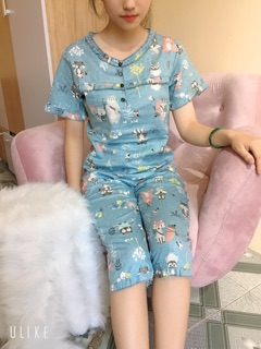 Đồ bộ nữ cổ khuy bèo
