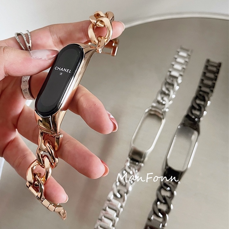 Dây Đeo Thay Thế Bằng Thép Không Gỉ Thời Trang Cho Mi Band 5 6 Mi Band 4 3