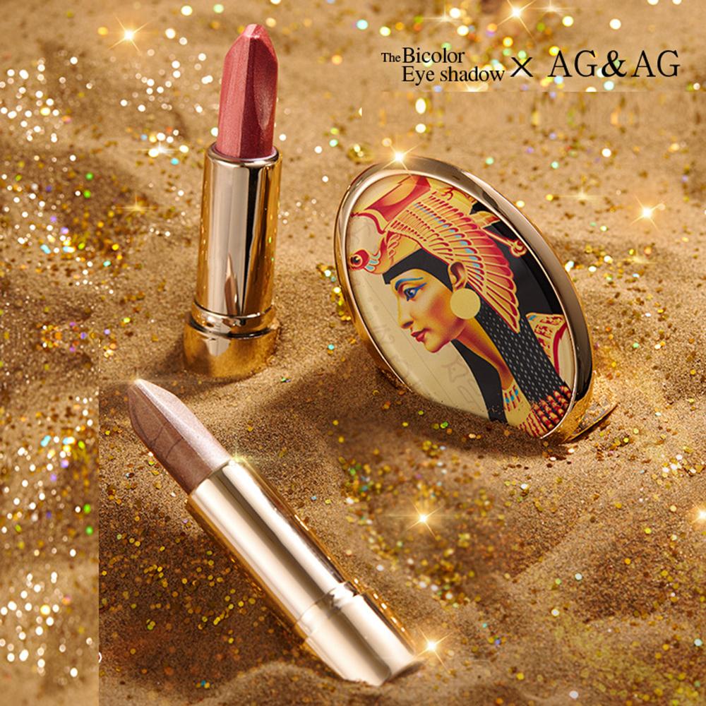 OCEANMAP Phấn Mắt Dạng Bút Hai Màu Sắc Ánh Ngọc Trai Chống Thấm Nước Có Gương Soi Tiện