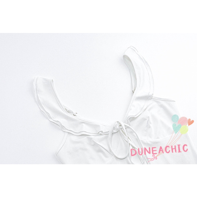 DUNEA Đầm nữ cổ chữ V hở lưng xẻ tà quyến rũ