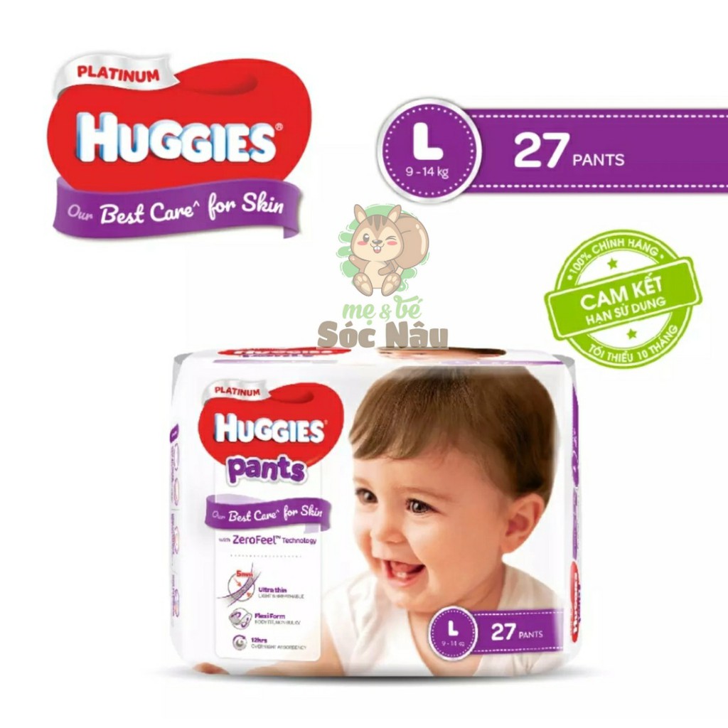 Tã quần Huggies Platinum M33/L27/XL24/XXL26