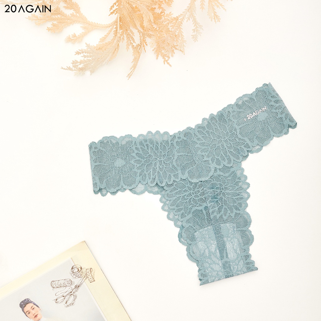 Quần lót nữ phối ren 20AGAIN, thiết kế lọt khe chữ T QUA0105