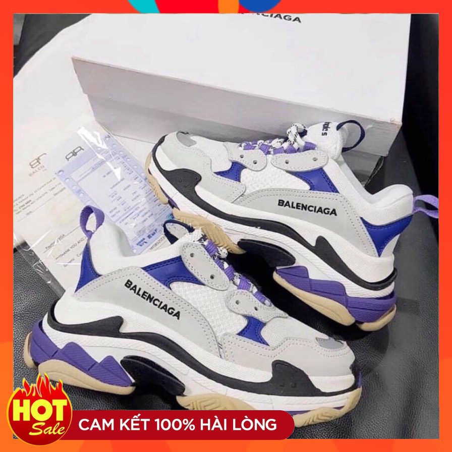 NEW SALE 11-11 Giày Sneaker Balen Triple S xám tím (fullbox+freeship) ⛟