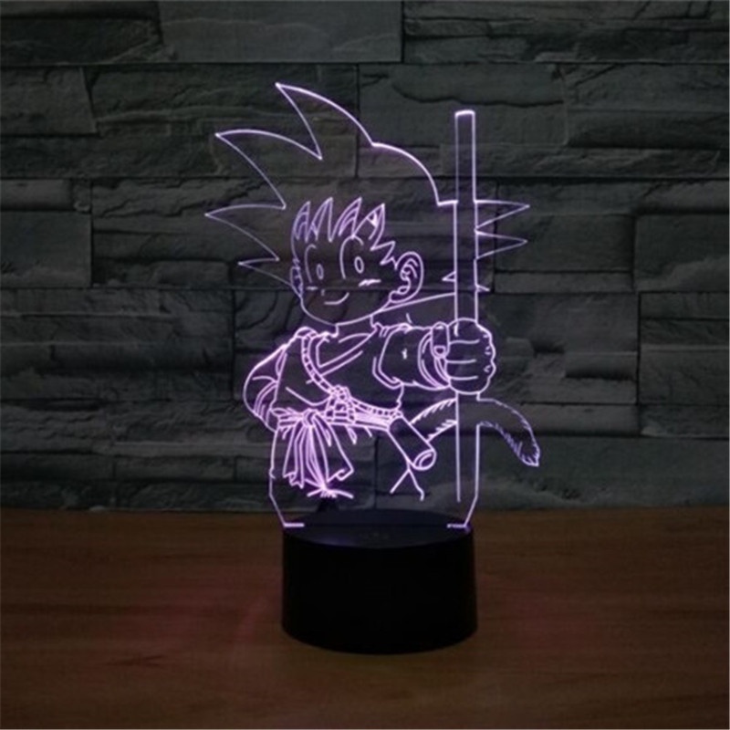 Đèn Led Usb 7 Màu Hình Dragon Ball Son Goku