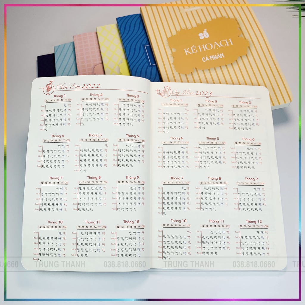 Sổ kế hoạch cá nhân, Sổ planner 2023, 120 trang, có lịch 2023