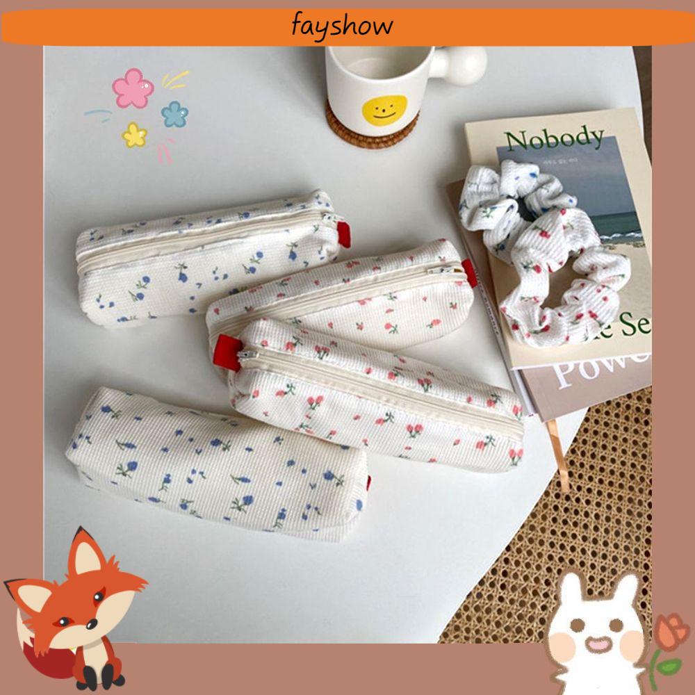 Fay Hộp Đựng Bút Bằng Vải Canvas Họa Tiết Hoa Vỡ Nhiều Màu Sắc Để Bàn Học Tập Cho Nữ