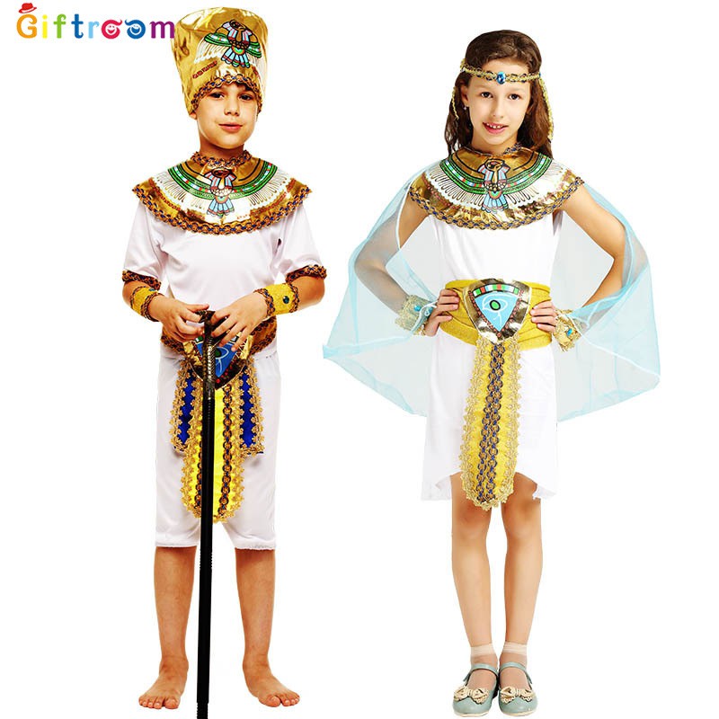 (Có Sẵn) Trang Phục Nữ Hoàng Ai Cập Cổ Đại Trang Phục Pharaon Cho Trẻ Em Trang Phục Hóa Trang Halloween Cosplay