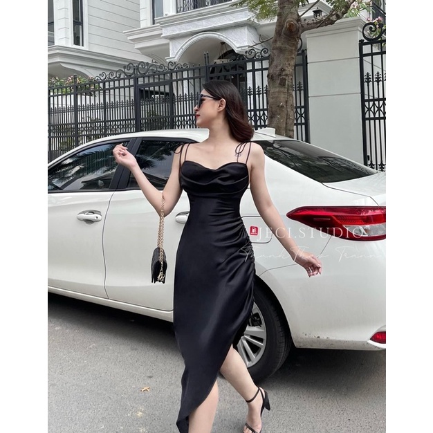 ĐẦM 2 DÂY ĐEN RÚT DÂY HÔNG