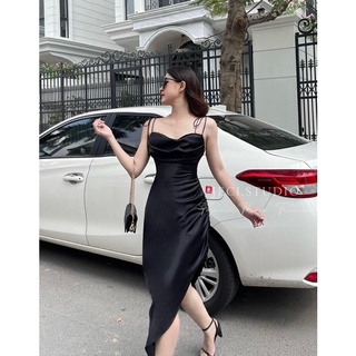 ĐẦM 2 DÂY ĐEN RÚT DÂY HÔNG