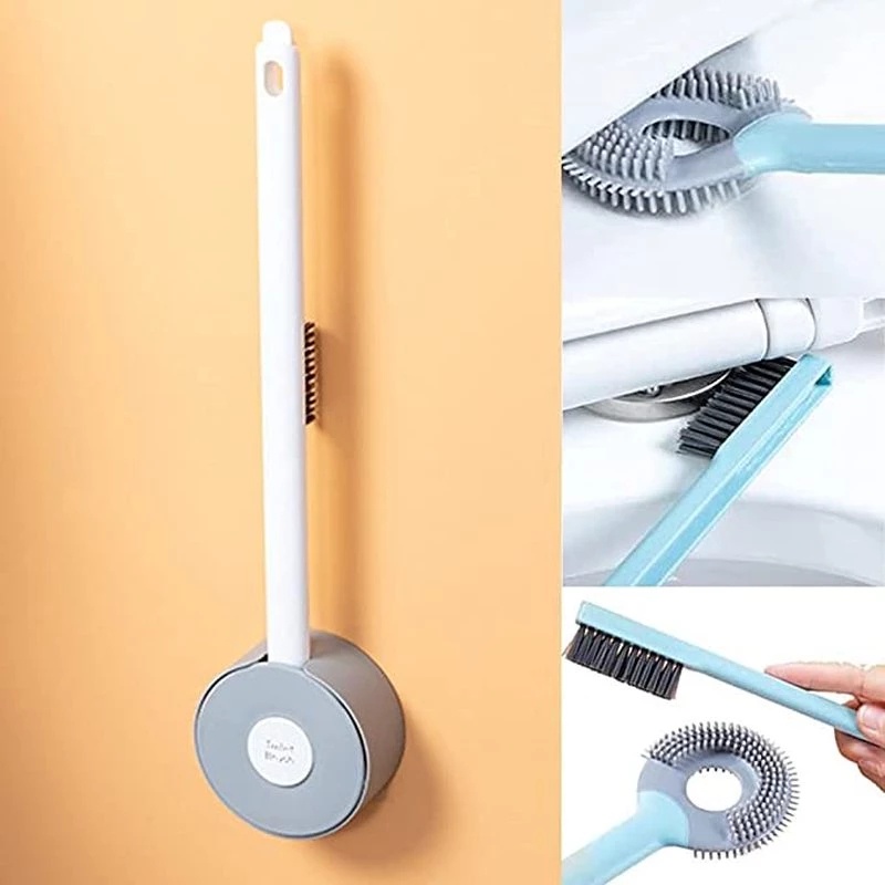 Bàn Chải Vệ Sinh Toilet Hình Kẹo Mút Bằng Silicone Gắn Tường Tiện Lợi