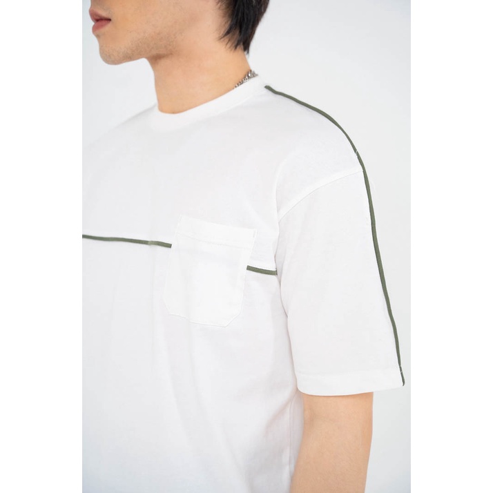 Áo Thun BOO Nam Dáng Loose Vải Cotton Cao Cấp Phối Lé Màu Sắc Cá Tính