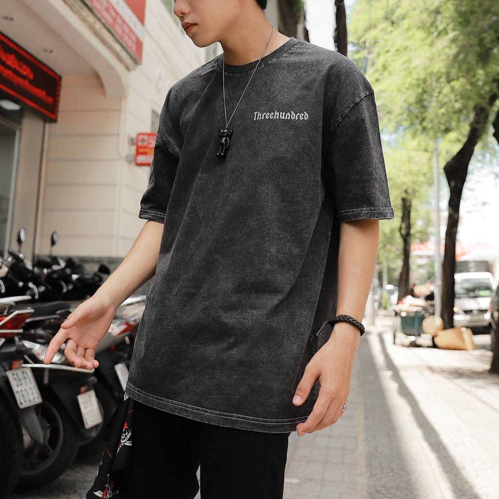 Áo Thun Washed Logo Three Hundred Phản Quang