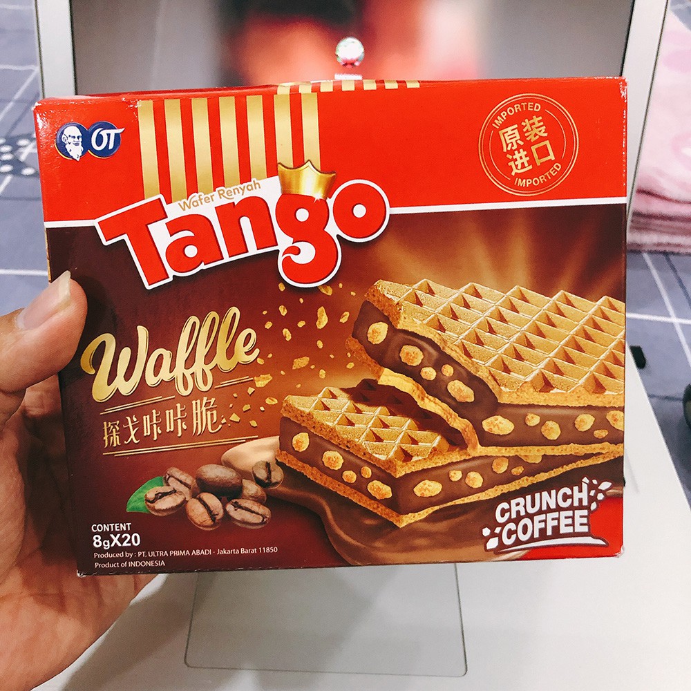 [ BÁNH NGON KHÓ CƯỠNG ] Hộp 20 cái Bánh Xốp VỊ Cà Phê Tango Waffle 160gr nhập khẩu Indonesia (Date: 12 tháng)