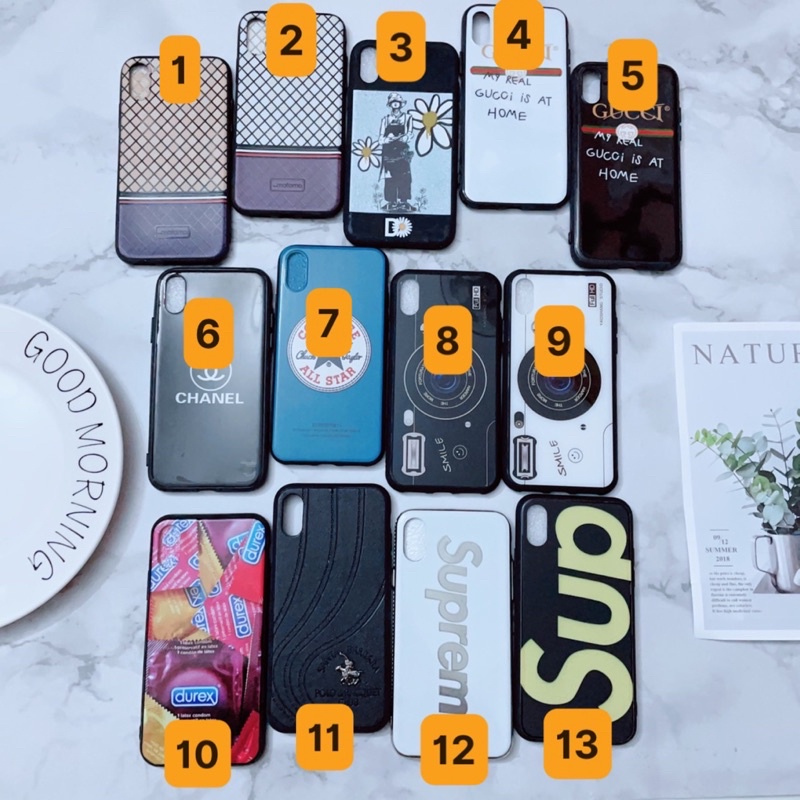 Ốp iPhone X/Xs Viền Nhựa Dẻo Nhiều Hình Cá Tính
