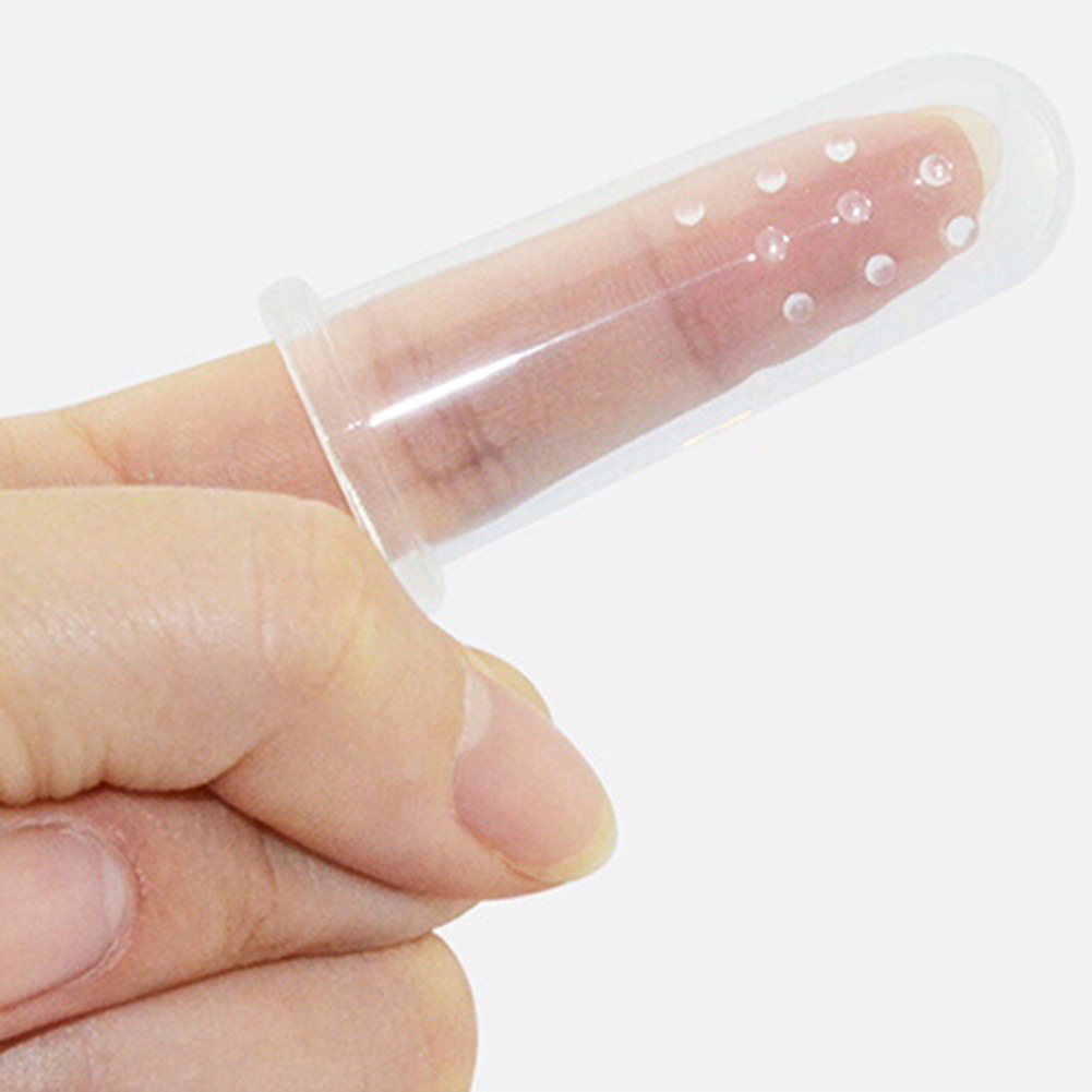 Bàn Chải Đánh Răng Ngón Tay Silicone Mềm Cho Thú Cưng Chó Mèo
