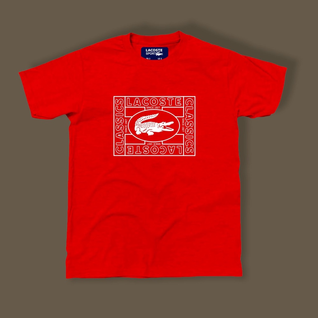 Áo Thun Cotton Nguyên Chất Thoáng Khí In Chữ Và Nhãn Hiệu Cá Sấu Cho Unisex