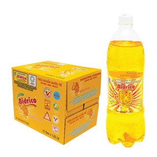 Thùng 12 chai Nước Ngọt Có Gaz Bidrico 1,25 Lít - Tăng lực