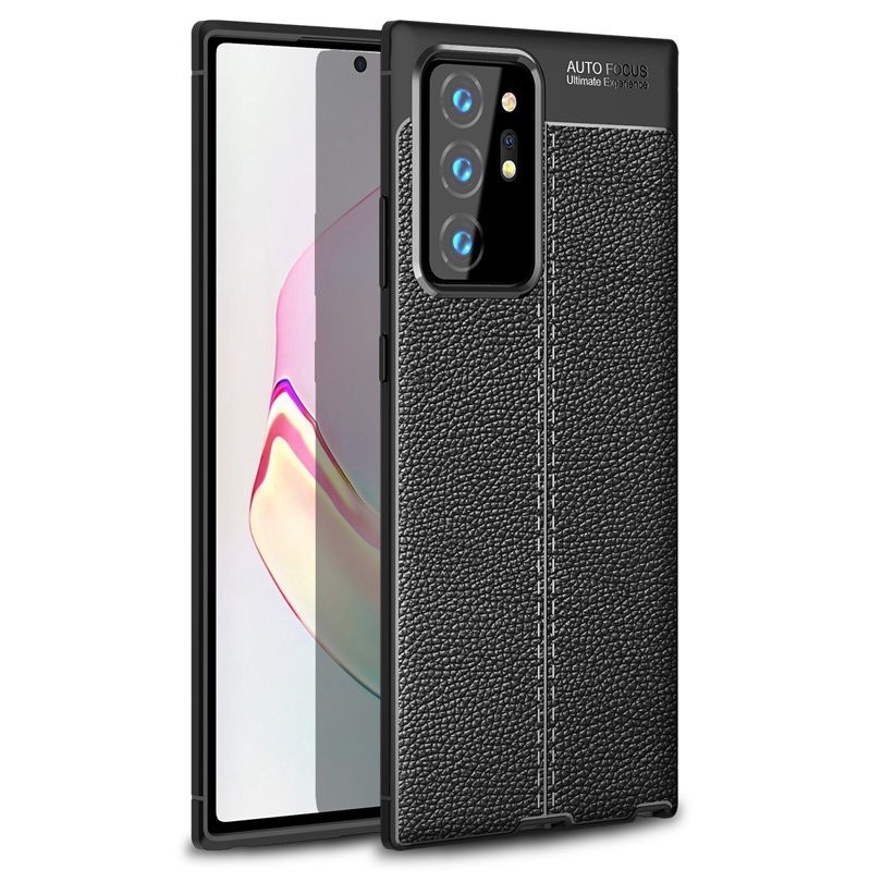 Ốp lưng dẻo cho Samsung Galaxy Note 20/ Note 20 Ultra vân giả da Auto Focus chống sốc