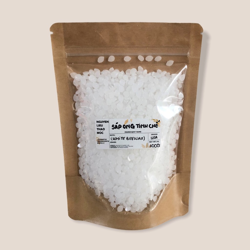 Sáp ong trắng tinh khiết (White beewax) 100G