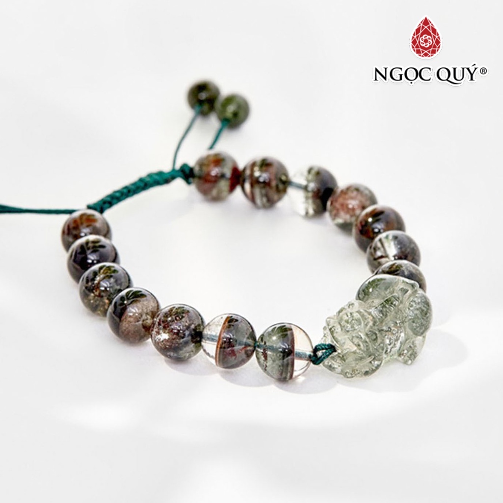 Vòng tay Mala TA ưu linh rêu phối tỳ hưu - Ngọc Quý