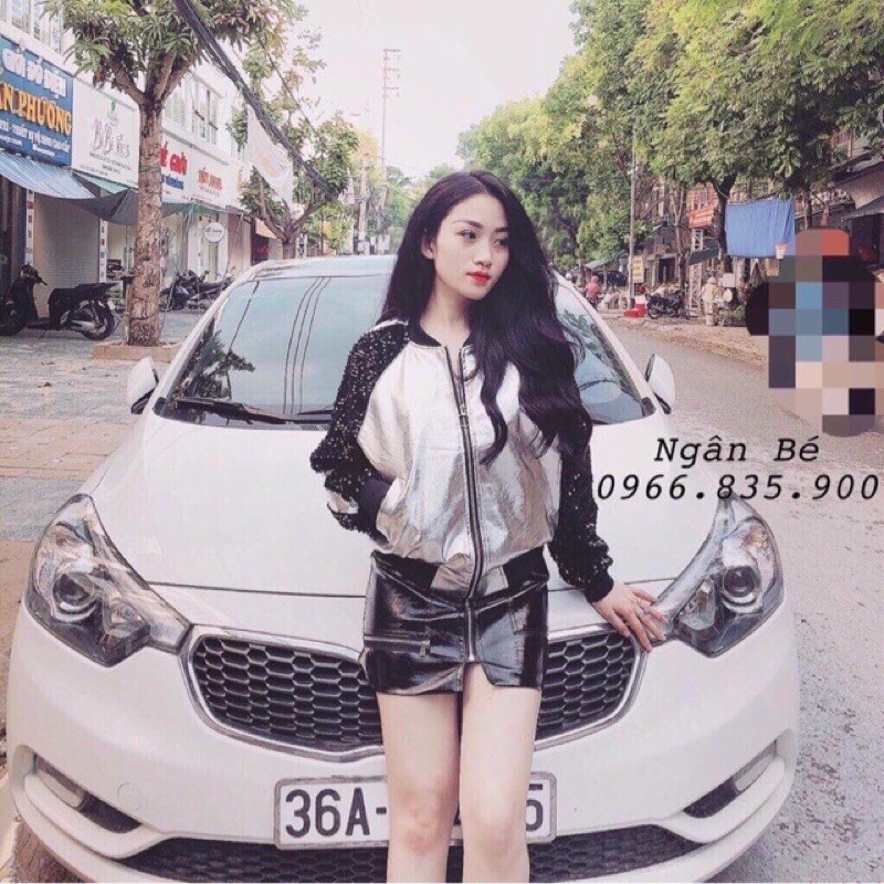 Áo da kim sa 2 lớp siêu đẹp