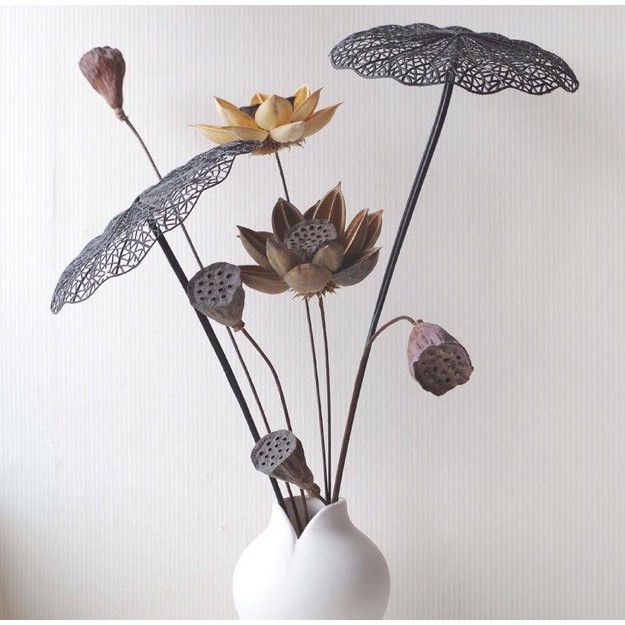 Đài sen khô tự nhiên trang trí decor