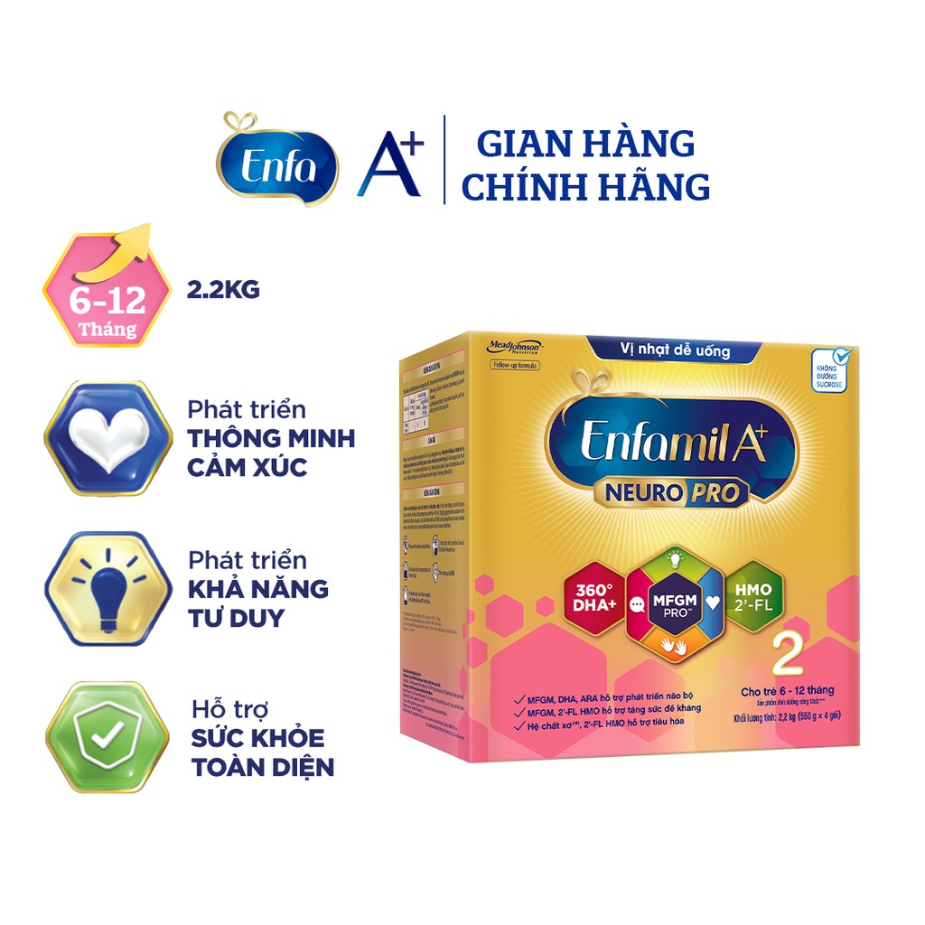  Sữa Bột Enfamil A+ Neuropro 2 Với 2’-FL HMO – 2.2kg-Vị nhạt dễ uống