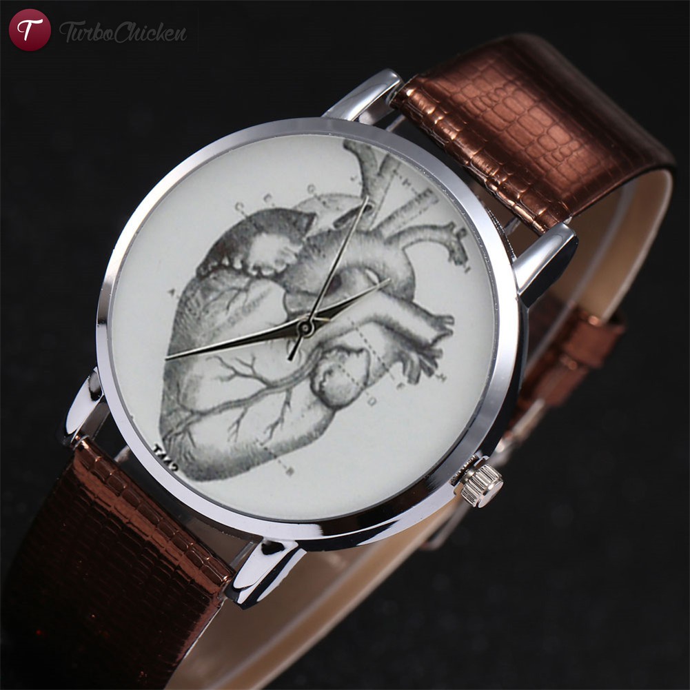 #Đồng hồ đeo tay# Alloy Round Dial Watch Quartz Watch Illustration Watches Faux Leather Strap Couple Watches 