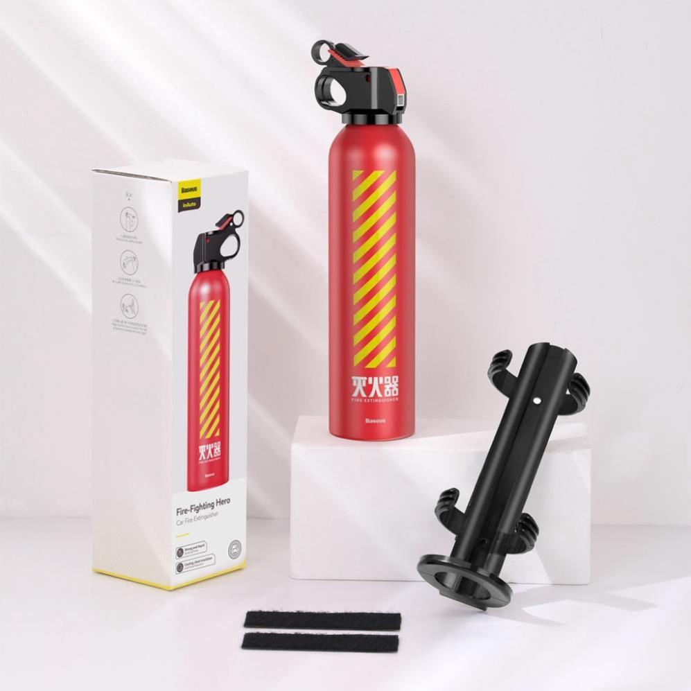 Bình cứu hỏa Mini trên xe hơi - Baseus Fire-fighting Hero Car Fire Extinguister Dạng bột 620ml an toàn dễ sử dụng.