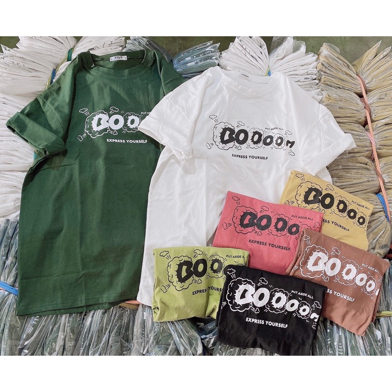 Áo thun, áo phông 3158 cotton form rộng màu hồng