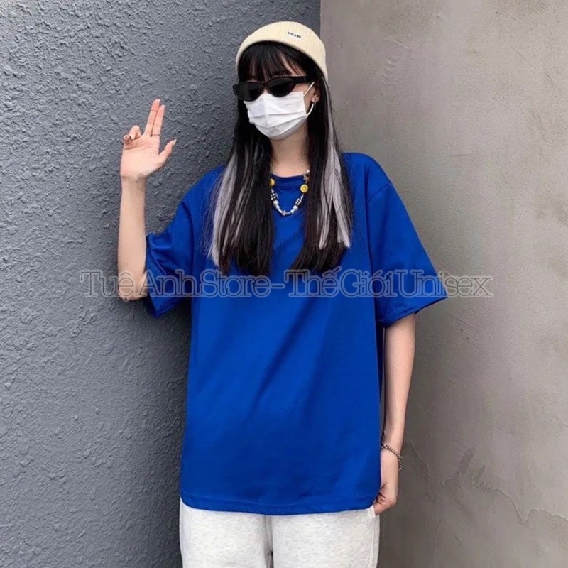 [16 Màu] Áo Thun Trơn Tay Lỡ Form Rộng Unisex Oversize Nam Nữ 38-70kg - Vải Cotton Tixi 100% TUEANHSTORE