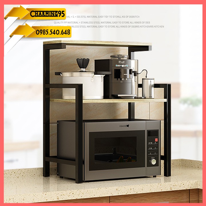 RE0631Kệ lò vi sóng 2 tầng lửng khung thép 52x35x67