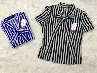 Sơ mi kẻ buộc nơ sale
