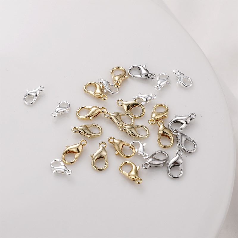 Móc Cài Nối DIY Mạ Vàng 4K Màu Vàng Đồng Hình Trái Tim Kẹp Nối Đồ Trang Sức Vòng Tay Trang Sức