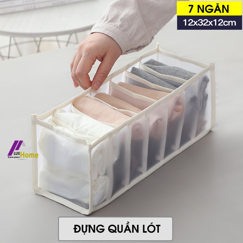 Hộp đựng đồ lót bằng vải lưới siêu bền, Khay đựng đồ lót, tất, 6 ngăn, 7 ngăn, 11 ngăn