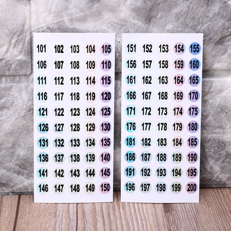 Bộ Hình Dán Chữ Số 8mm Từ 1 Đến 200