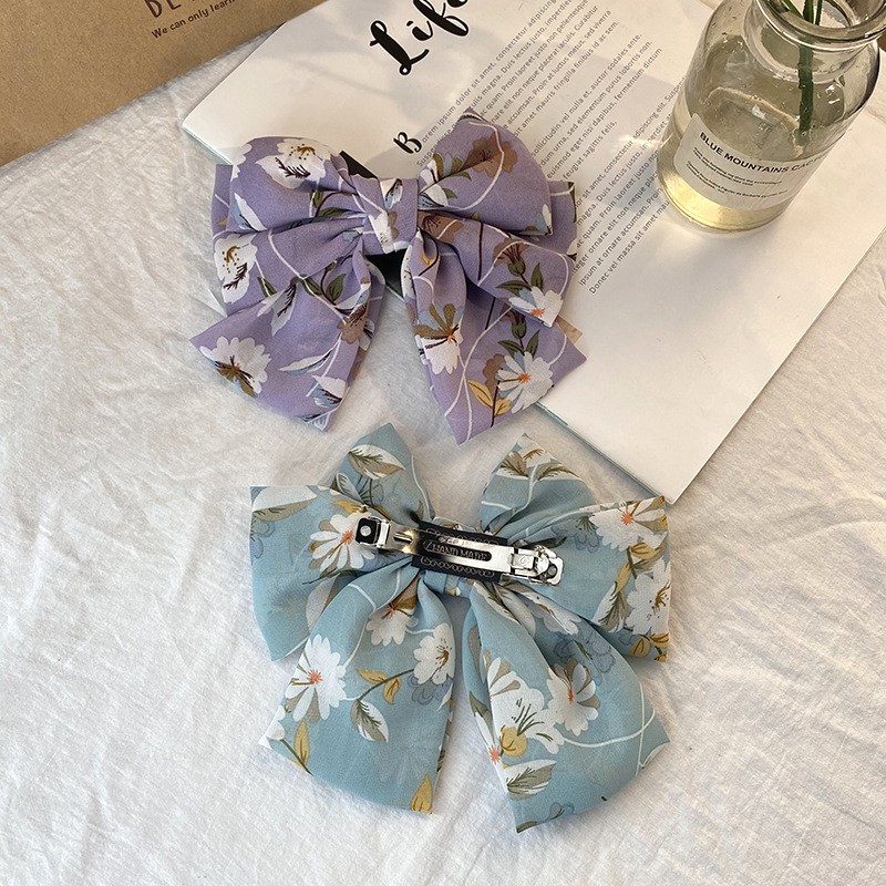 Kẹp Tóc Ba Lớp Họa Tiết Hoa / Bướm Thời Trang Mới Năm 2021