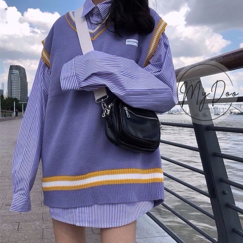 Áo Gile len Ulzzang nam nữ Hàn Quốc có sẵn - GL05