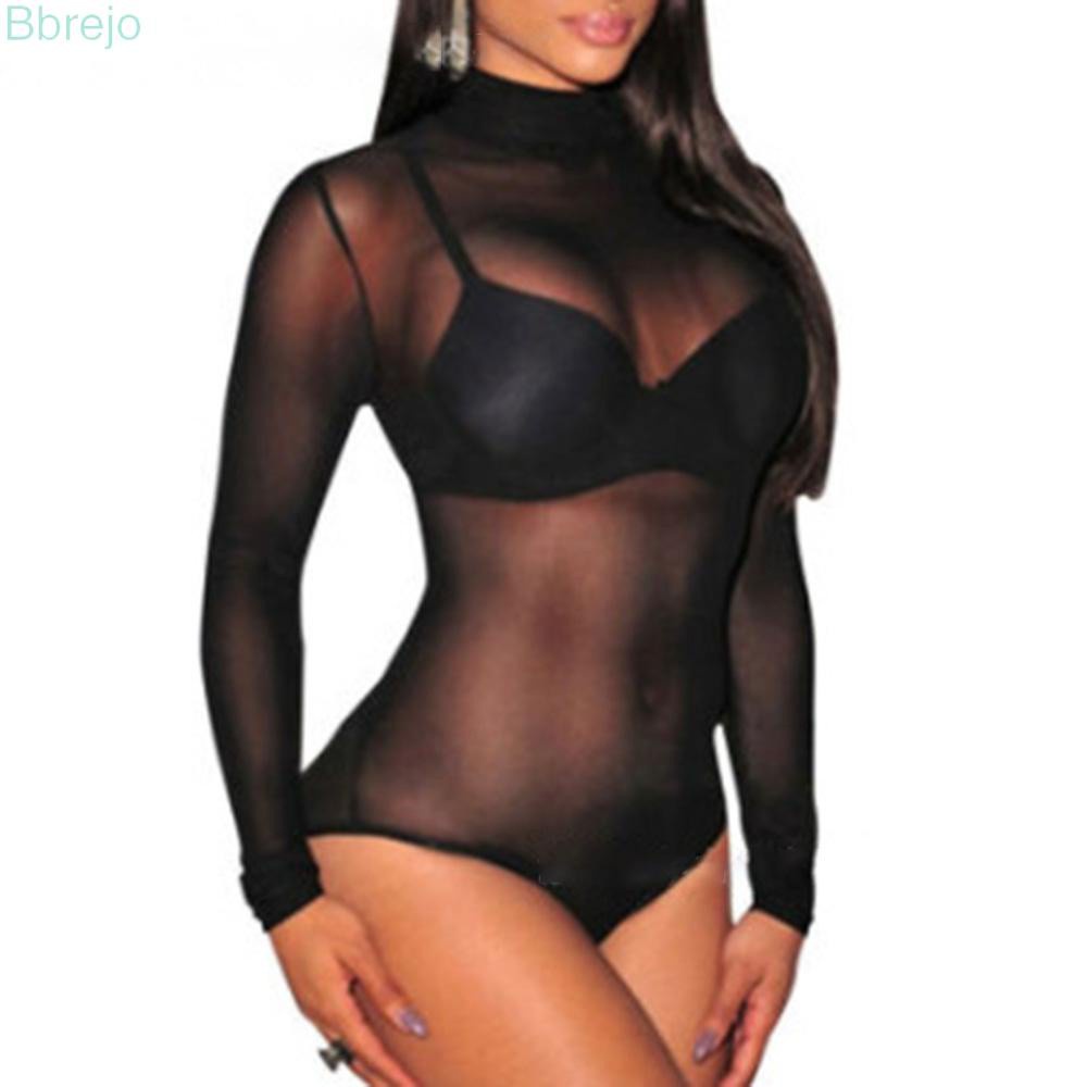 Bodysuit Xuyên Thấu Dài Tay Gợi Cảm Cho Nữ