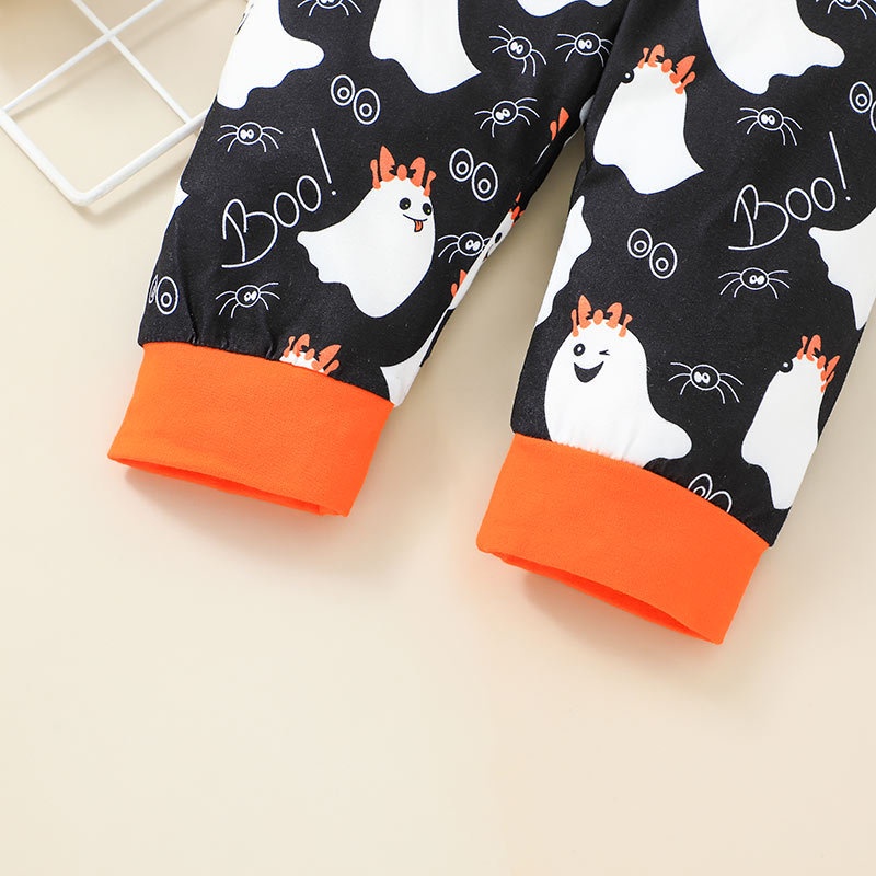 Combo bộ đồ bé gái trai 0-24 tháng dài tay Halloween bodysuit liền thân quần dài set thời trang cho bé trẻ em sơ sinh