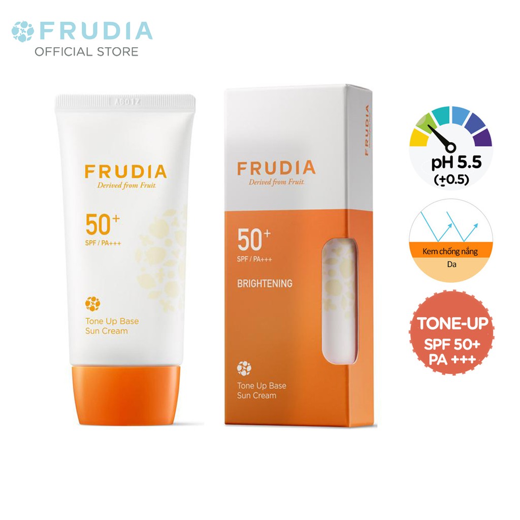 [Tặng 88k] Kem Chống Nắng Làm Trắng Sáng Da Frudia Tone-Up Base Sun Cream 50+ SPF/PA+++ 50g