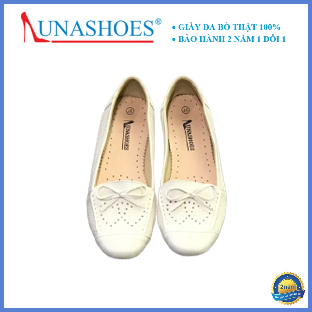 Giày moca nữ Lunashoes 1071 đế bệt da bò thật cho mẹ nhiều màu full size bảo hành 2 năm êm chân dễ phối đồ